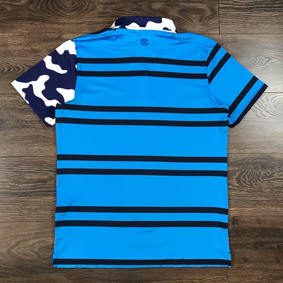 G/Force Mens Performance Tech Modern Spread Collar Stripe Polo Golf Sport Shirt - Picture 4 of 7